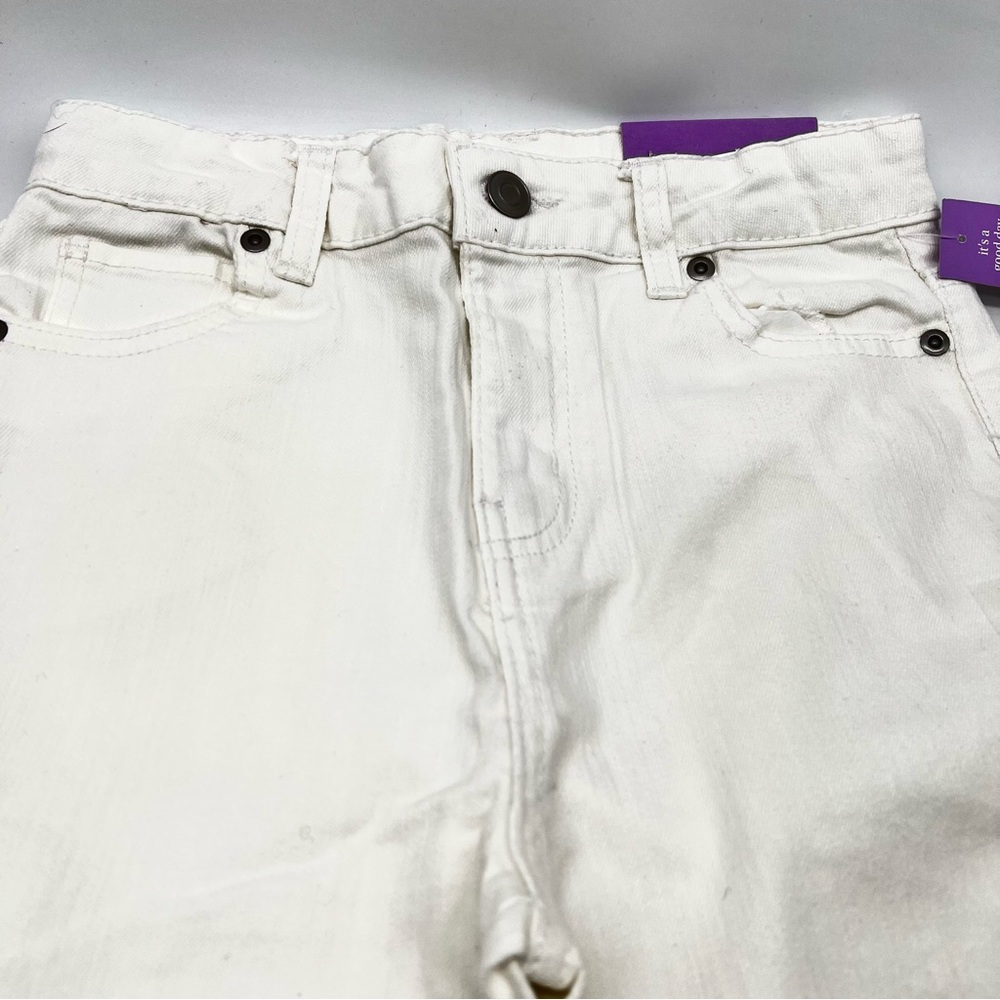 Evsie Girls White High Rise Jeans w/Lavender Stitching on Back Pocket-Size 11 - Picture 11 of 14